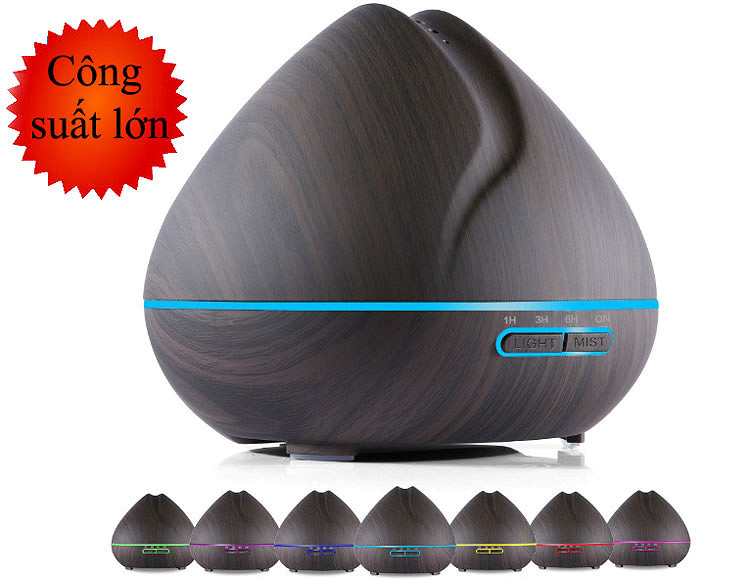 Máy Khuếch Tán Tinh Dầu Quả Đào Gỗ Nâu Lorganic Fx2025 + Tinh Dầu Sả Chanh Lgn0276 (10ml)