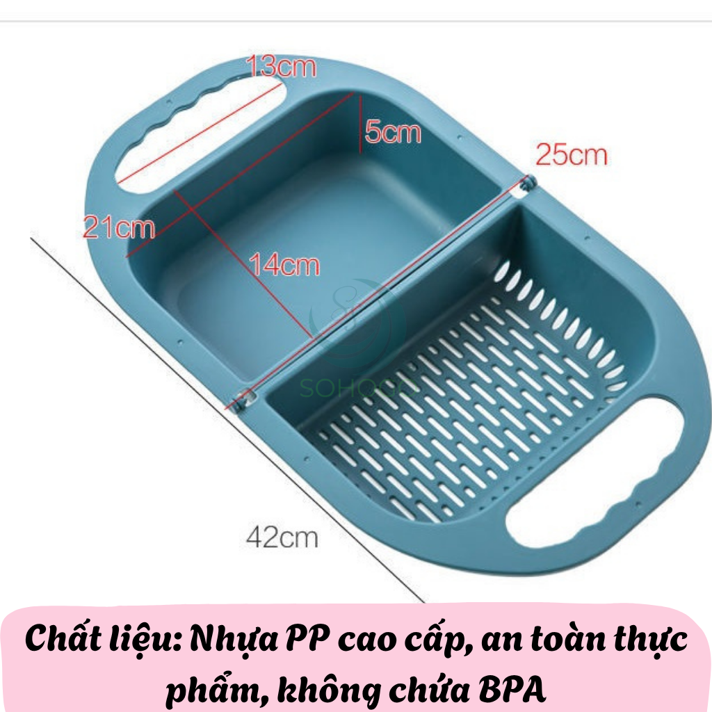 Rổ Rửa Thực Phẩm Kèm Thau Tiện Lợi -Rổ Nhựa Thông Minh Đa Năng Cho Nhà Bếp -Rổ Xả Nước Gập Gọn Cầm Tay -Rổ Rửa Rau Gập Gọn