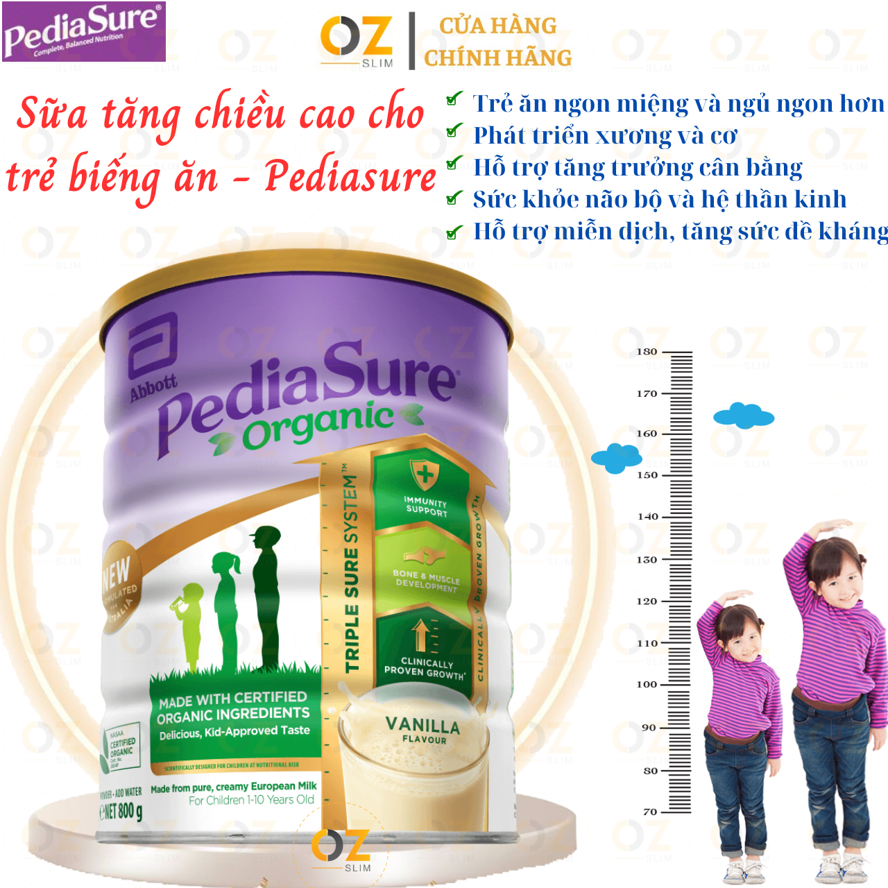 Sữa tăng chiều cao cho trẻ biếng ăn từ 1-10 tuổi Úc Pediasure