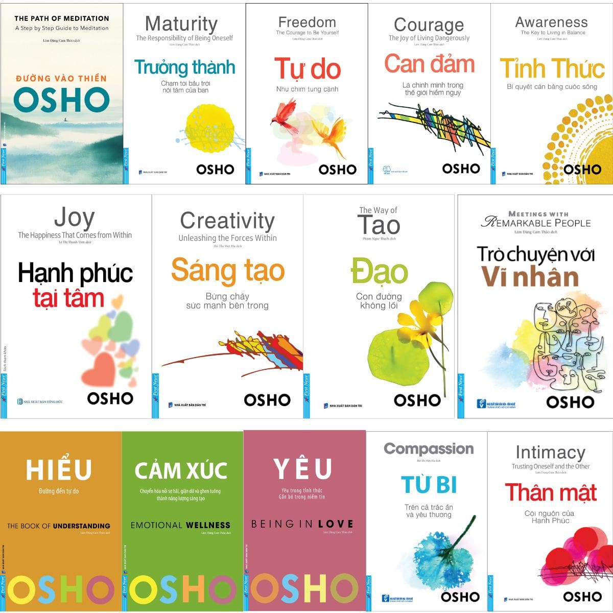 Bộ Sách Osho - Combo Sách Osho Bộ 14 Cuốn - Hành Trình Nội Tâm Toàn Diện