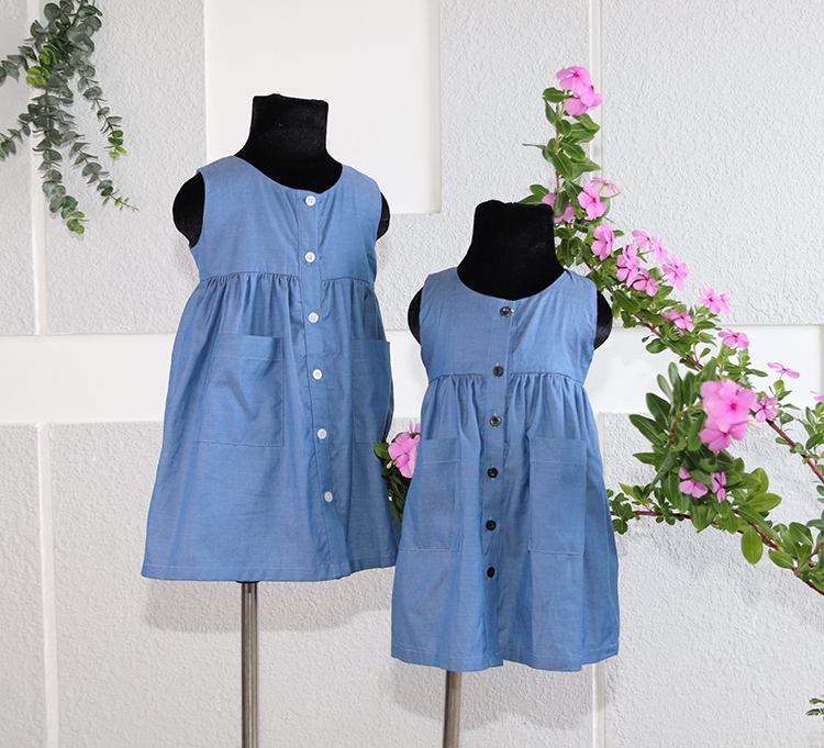 Đầm Bé Gái Sát Nách Khuy Cài Trước KIKA GND-0006