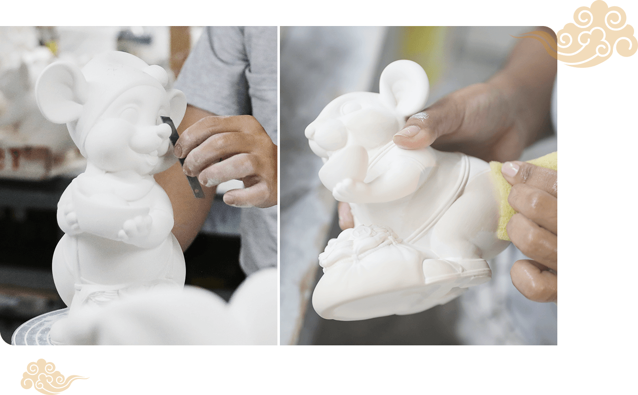 Chuột Phú Trang Trí Vàng 24K Gốm Sứ Minh Long