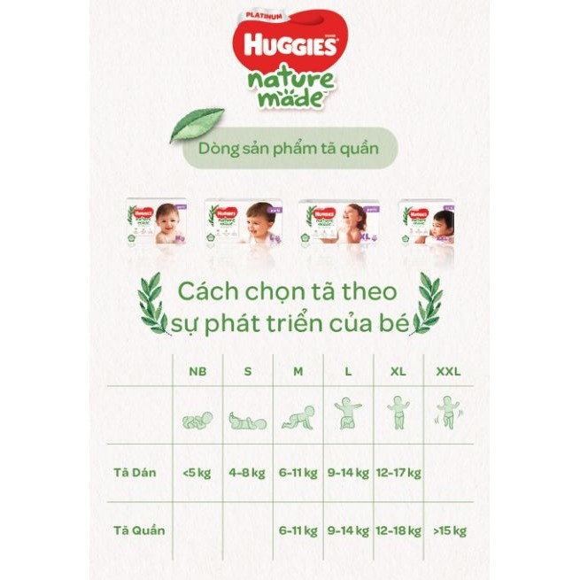 Combo 3 Tã Quần Siêu Cao Cấp Huggies Platinum Nature Made XL38 (38 Miếng)
