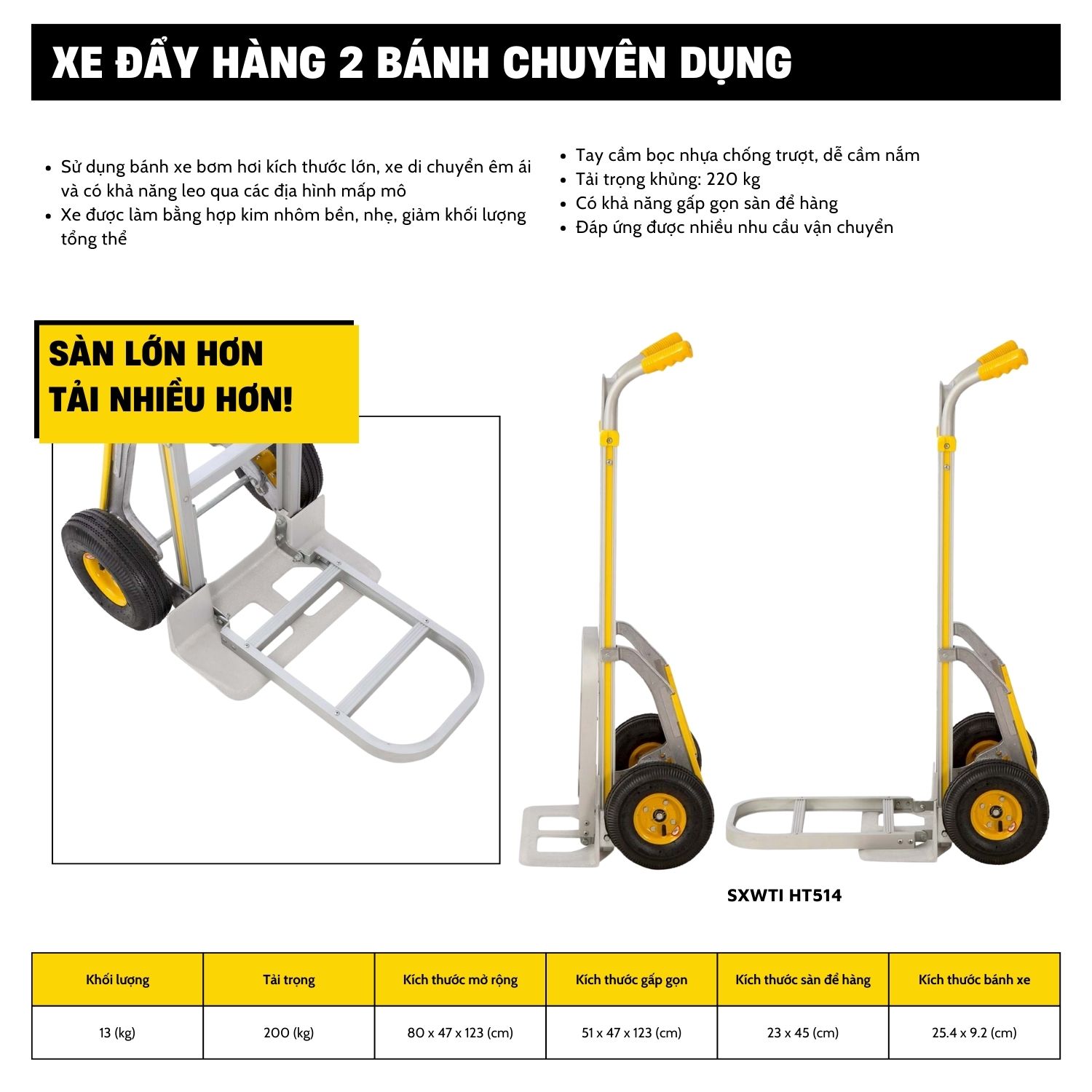 xe đẩy hàng 2 bánh Stanley HT514