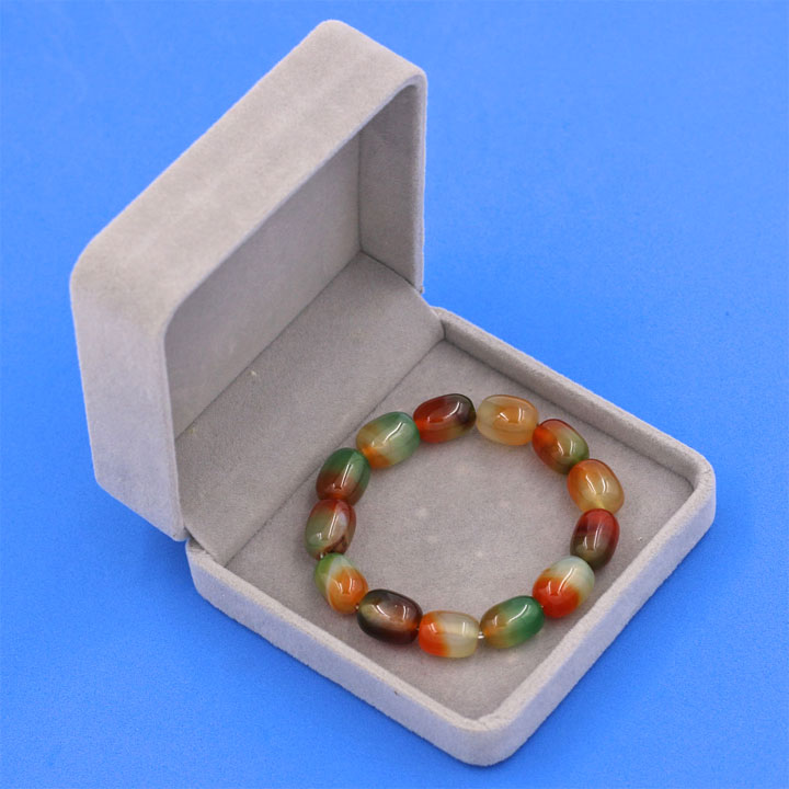 Vòng tay chuỗi hạt Lu Thống Thạch Anh Xanh Nâu Bầu 12mm x 16mm - hợp mệnh Mộc, mệnh Hỏa