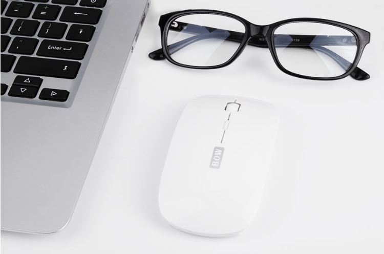 Chuột Không Dây Nạp Điện BOW A18 2.4G - Trắng
