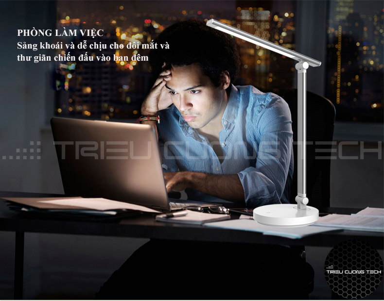 Đèn Led Bàn Đọc Sách Làm Việc Chống Cận - Cảm Ứng - Hỗ Trợ Sạc Không Dây - Điều Chỉnh Vùng Ánh Sáng Cho Sinh Viên - Học Sinh - Văn Phòng - Hàng Chính Hãng