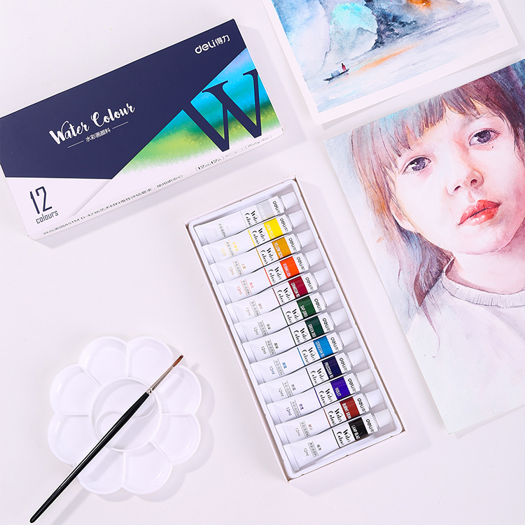 Màu Nước Dạng Tuýp Deli 73850 - 12 Màu