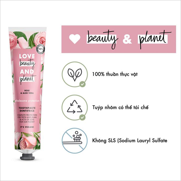 Kem Đánh Răng Love Beauty And Planet Bảo Vệ Toàn Diện 95G