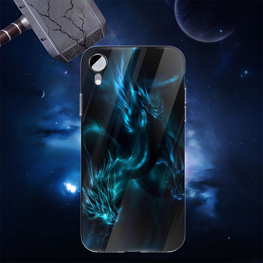 Ốp điện thoại kính cường lực cho máy iPhone XS MAX - long hổ MS LONG007