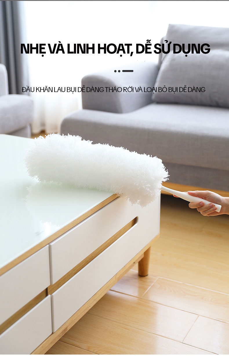 Chổi Quét Trần Nhà OKwife HD-7823A-40, Cây Quét Mạng Nhện Đa Năng, Chổi Lông Quét Bụi Trần Nhà