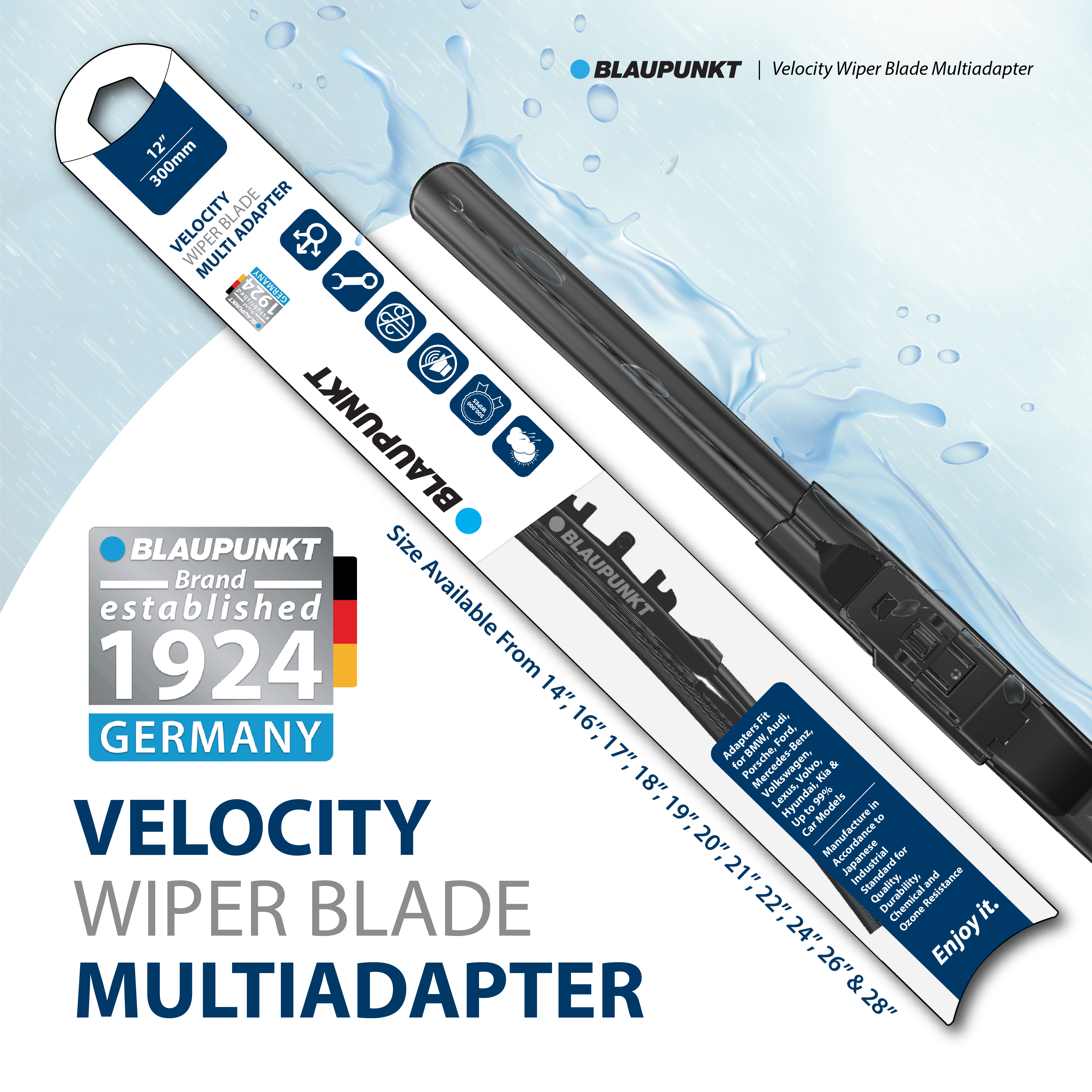 Gạt Mưa Ô Tô Blaupunkt  Velocity Cao Cấp, Nhiều Kích Cỡ