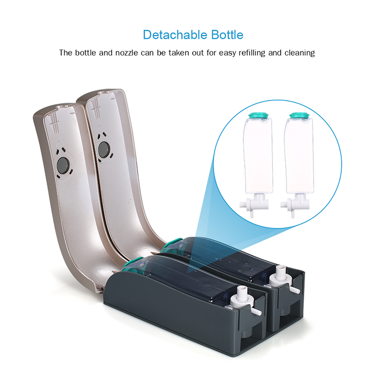 CHUANGDIAN 300mlx2 Wall Mounted Double-Head Manual Soap Dispenser Shower Gel Liquid Shampoo Dispenser Holder for Hotel