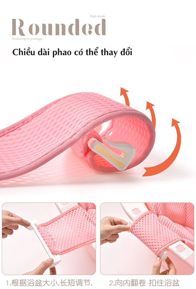 Lưới tắm sơ sinh cho bé, phao lưới tắm cho trẻ 3D với 3 khóa giữ an toàn, siêu nhẹ và chắc chắn