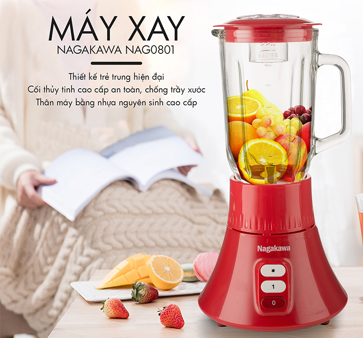 Máy xay sinh tố Nagakawa NAG0801 (1.25 Lít) - Hàng chính hãng