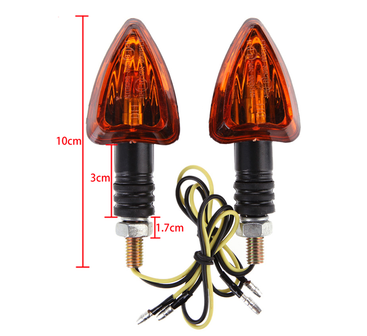 2pcs 12v Mini Motorcycle Motorbike Turn Signal Indicators Arrow Carbon Amber Light