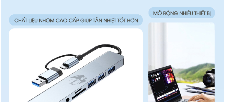 ổ chia usb, hub usb ht sys 8in1