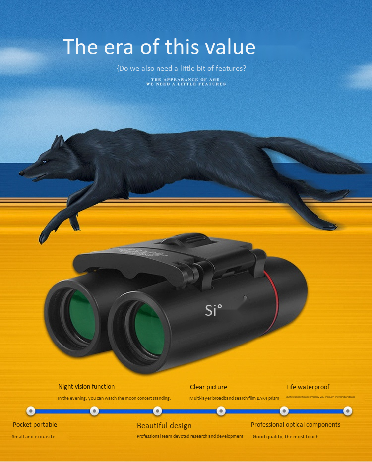 Ống Nhòm Độ Nét Cao Nhìn Xuyên Đêm BIJIA Wolf Eye 8X22