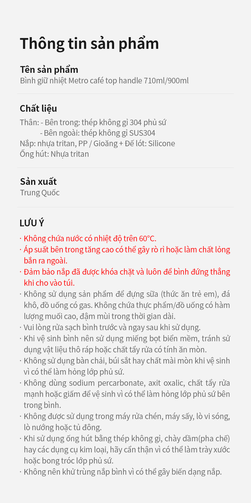 Ly Giữ Nhiệt Locknlock LocknLock LHC4416 710ml, LHC4419 900ml Thép Phủ Sứ, Hàng Chính Hãng, Kèm Ống Hút - JoyMall