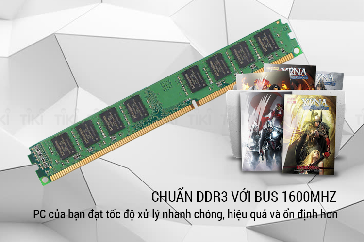 RAM PC Kingston 8GB DDR3-1600 LONG DIMM - KVR16N11/8