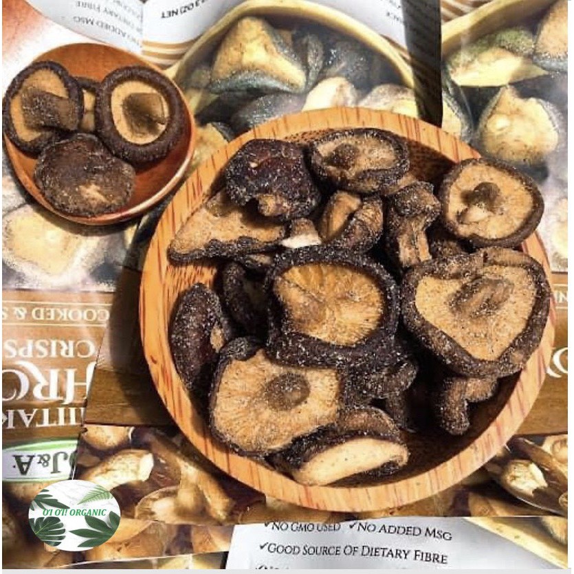 combo 2 túi nấm hương sấy giòn dj&a shiitake mushroom crisps gói 150g, snack giàu dinh dưỡng, hoàn toàn từ nấm nguyên chất tự nhiên 5