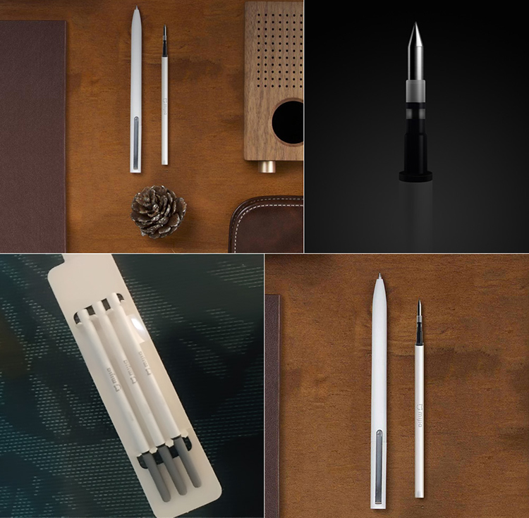 3pcs/lot Xiaomi Mijia Gel Pen Refill Rollerball Pen Signing Pen 0.5mm Smooth Writing Point 9.5mm Penholder