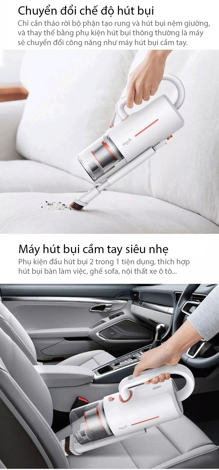 máy hút bụi không dây đa năng diệt khuẩn bằng tia UV Deerma CM1900