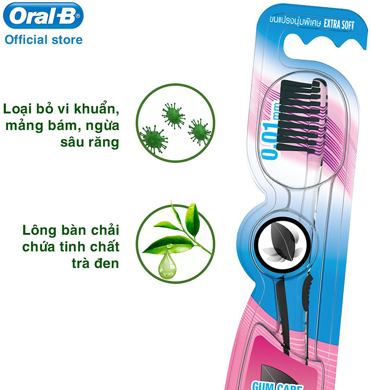 Bàn Chải Đánh Răng Oral-B Ultrathin Blacktea Toothbrush Vỉ 5 (Mua 3 tặng 2)