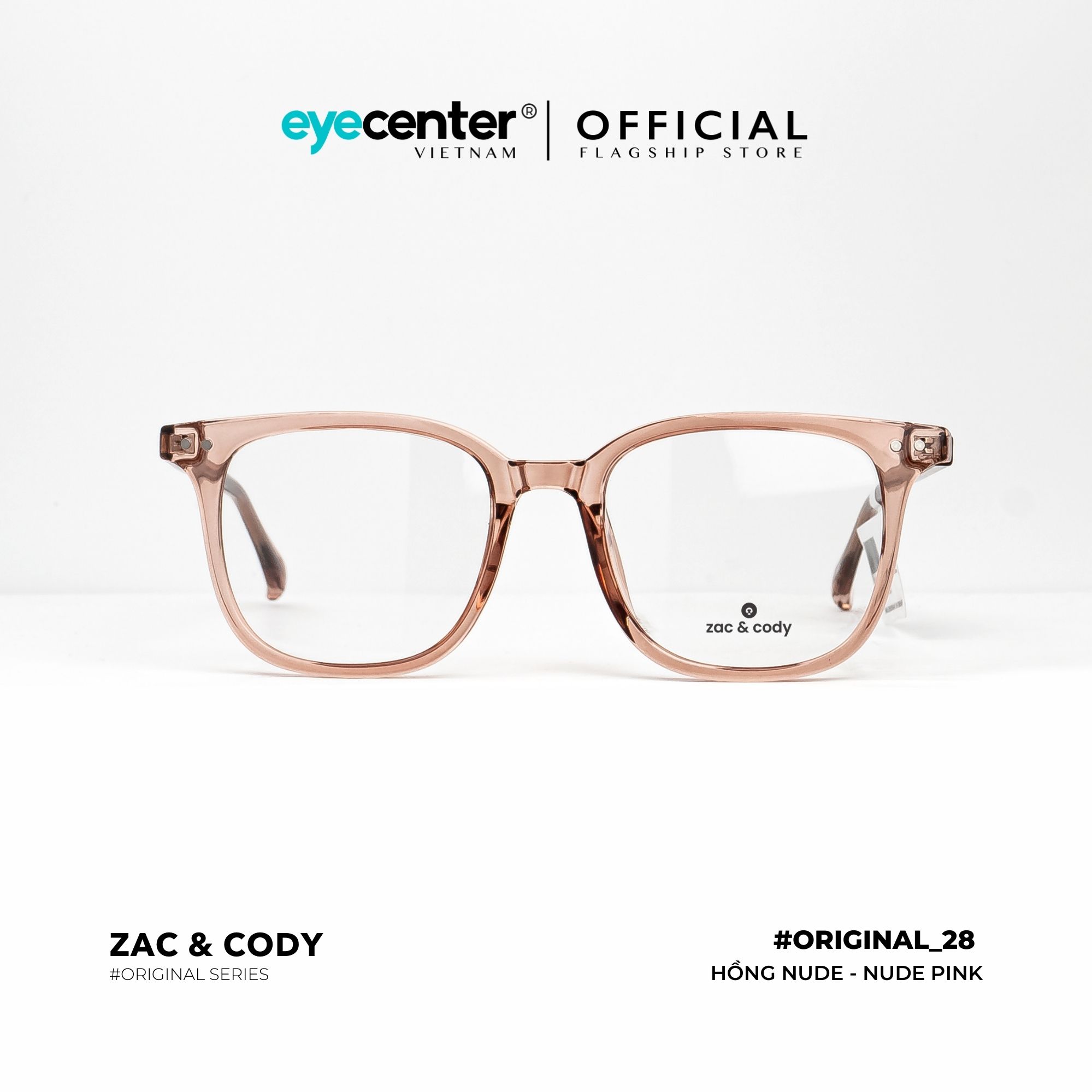 Gọng kính cận nam nữ chính hãng B28-S ZAC CODY dáng vuông lõi thép chống gãy BS28 by Eye Center Vietnam