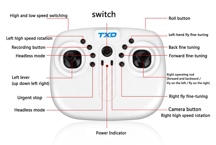 Drone Mini Máy Bay 4 Cánh Điều Khiển Từ Xa TXD - 8S - Có Cam (Tự Cân Bằng) - Giao Màu Ngẫu Nhiên