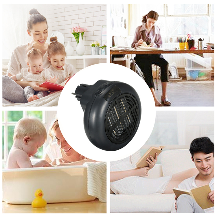 Portable Electric Heater for Household Heaters Heating Element Black EU Plug