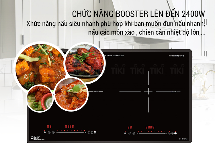 Bếp Đôi Âm Từ - Hồng Ngoại Zegu ZC-26IE (73cm) - Hàng Chính Hãng