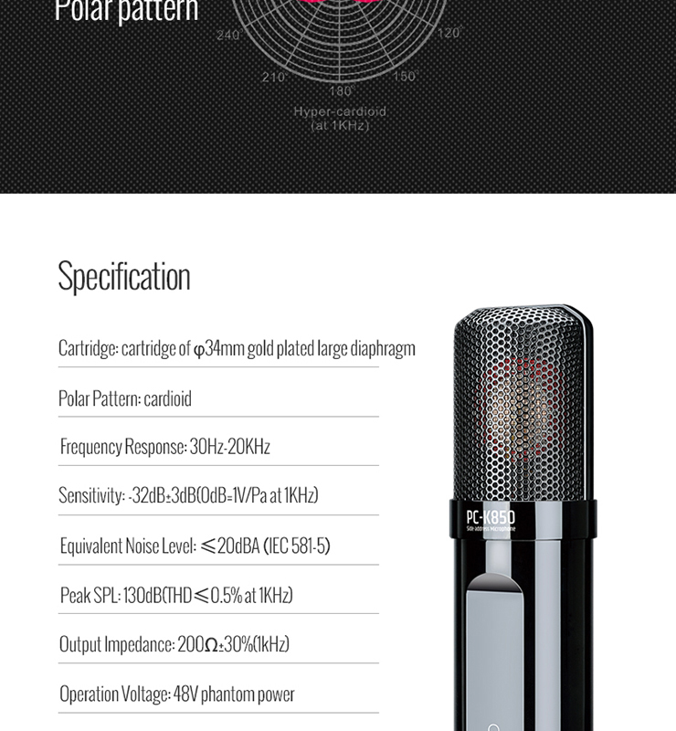 Micro Condenser 48V Takstar PC-K850 - Hàng Chính Hãng