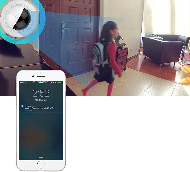 Combo Camera Quan sát Yi Dome HD 720P 360 Độ Quốc Tế + Thẻ Nhớ  - Hàng Chính Hãng