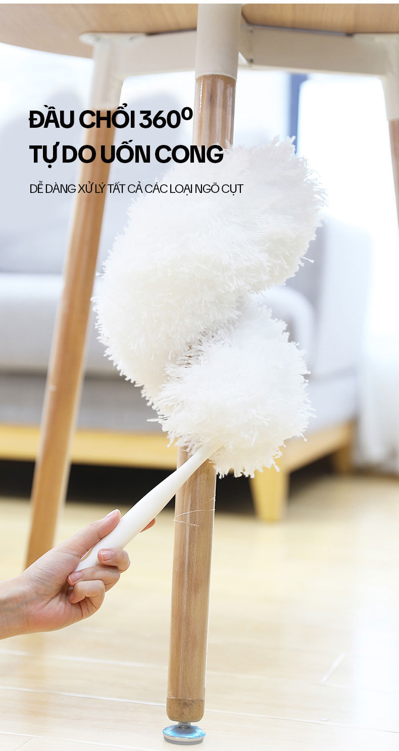 Chổi Quét Trần Nhà OKwife HD-7823A-40, Cây Quét Mạng Nhện Đa Năng, Chổi Lông Quét Bụi Trần Nhà