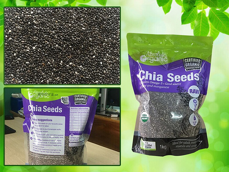 Hạt Chia Úc Absolute Organic Gói 1Kg Vỏ Tím