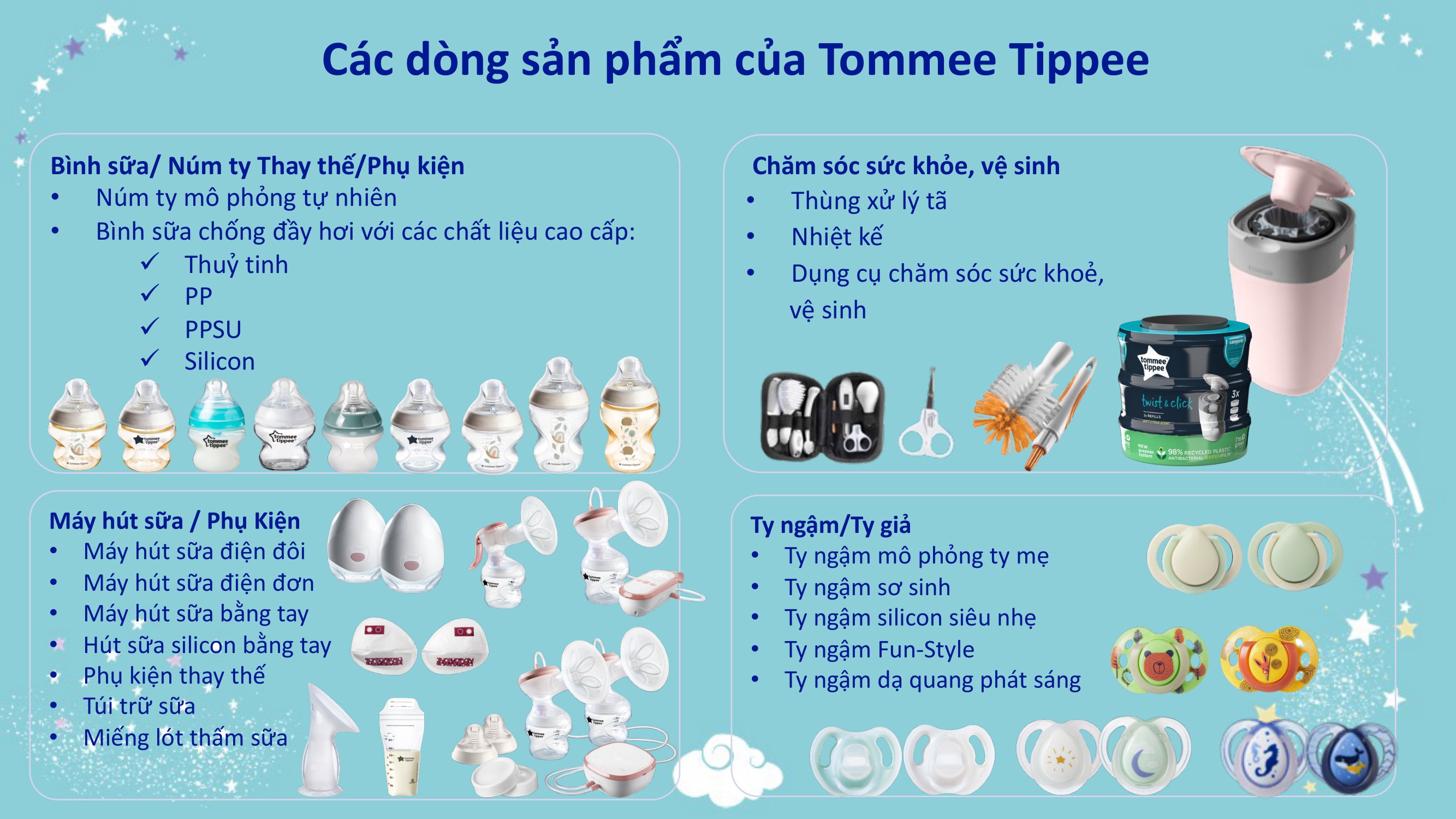 Ty ngậm silicon siêu nhẹ cho bé Tommee Tippee Ultra Light 0-6, 6-18 tháng (vỉ đôi, tách lẻ)