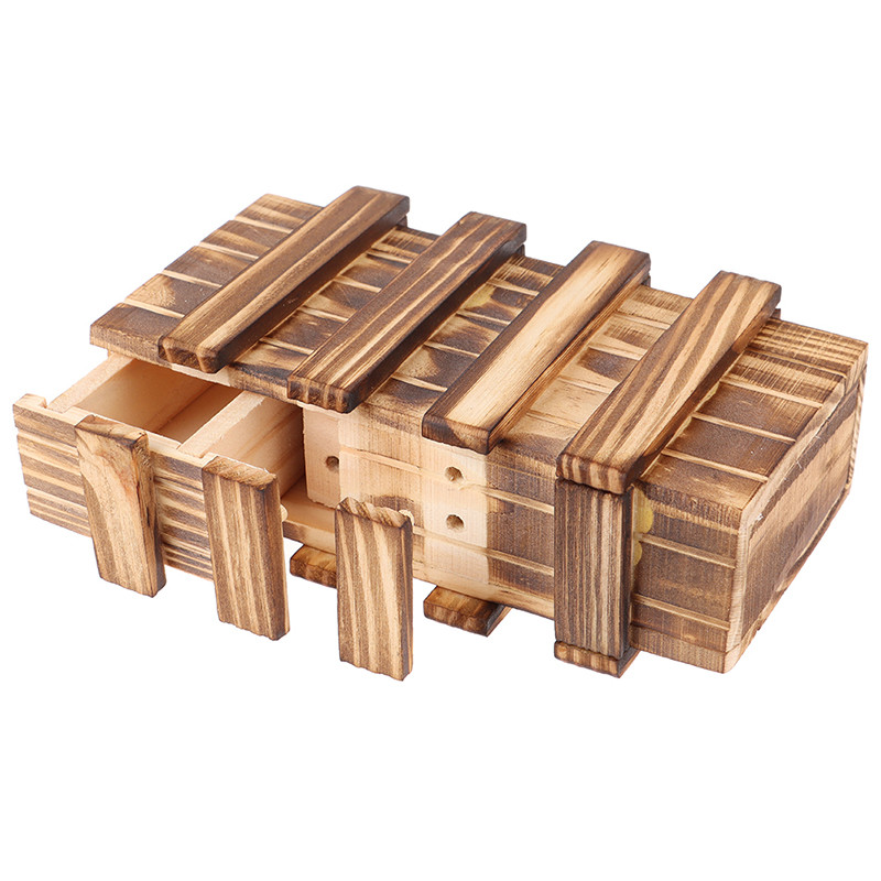 hộp gỗ bí mật 2 ngăn