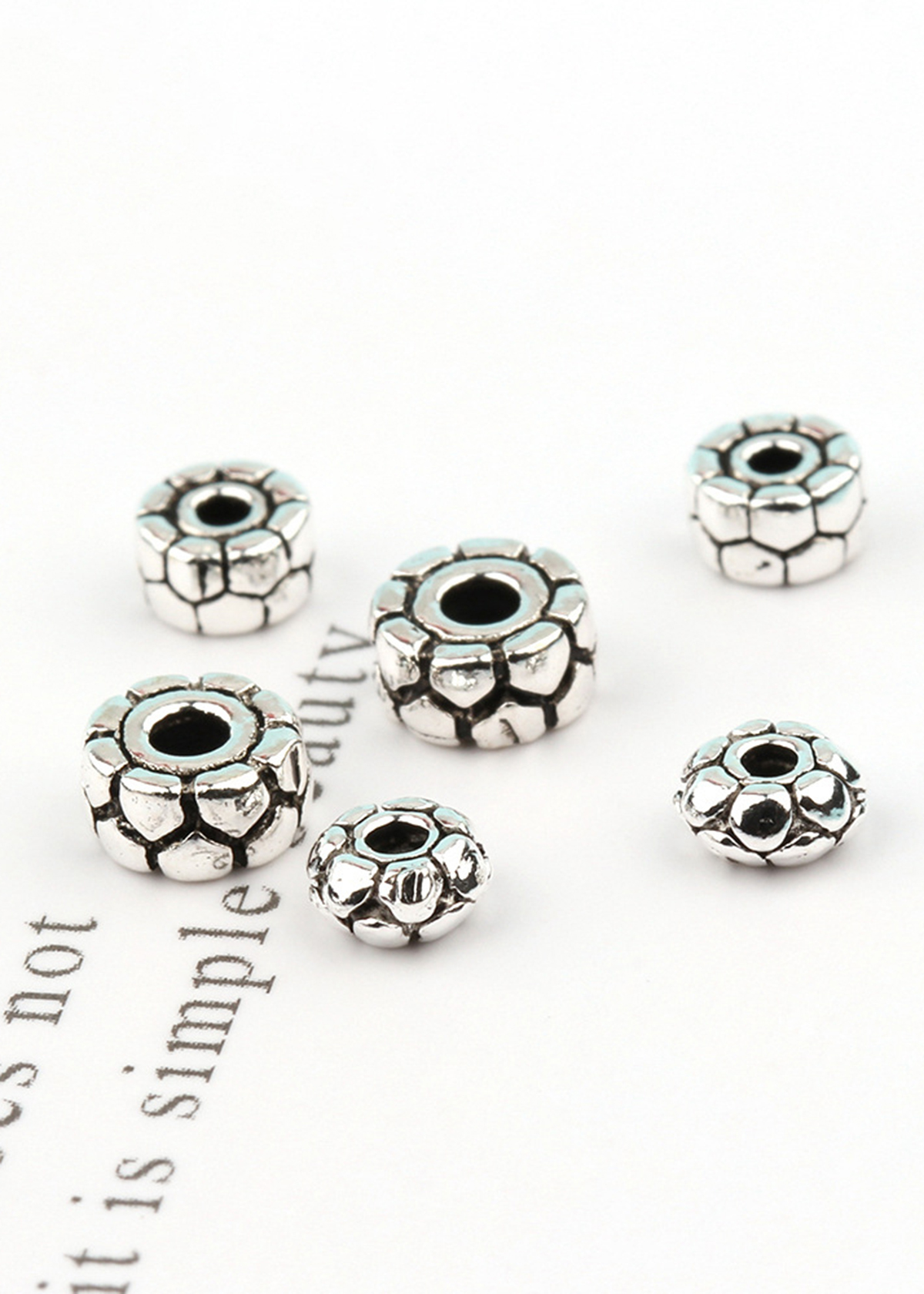 Combo 10 cái charm bạc chặn hình răng cưa - Ngọc Quý Gemstones