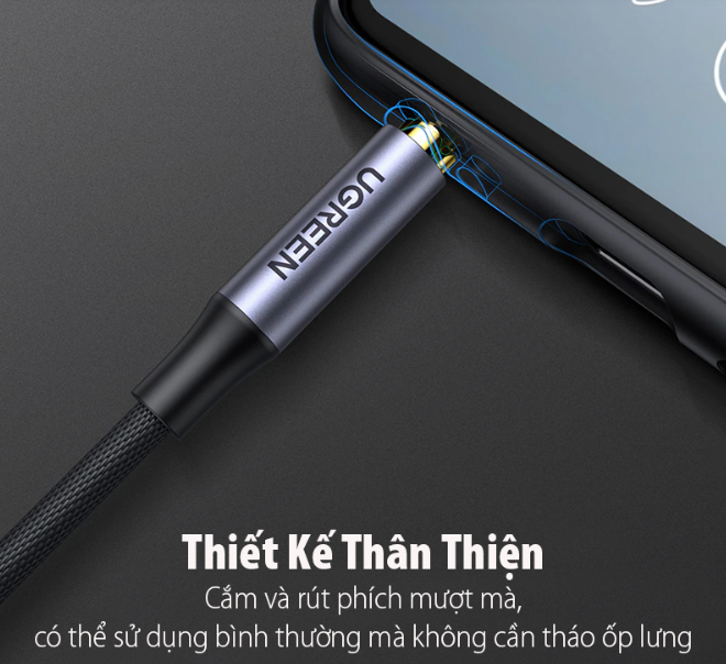 Cáp âm thanh 2 đầu 3.5mm 2m Vỏ nhôm dây dù Ugreen 183AT20782AV Hàng chính hãng