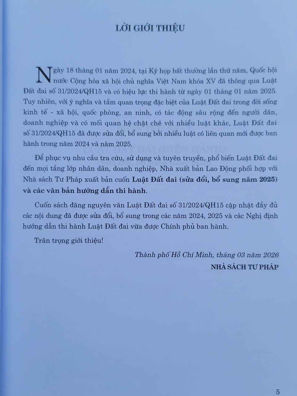 Sách Luật Đất Đai sửa đổi, bổ sung năm 2025 và Các Văn Bản Hướng Dẫn Thi Hành - V2661TP