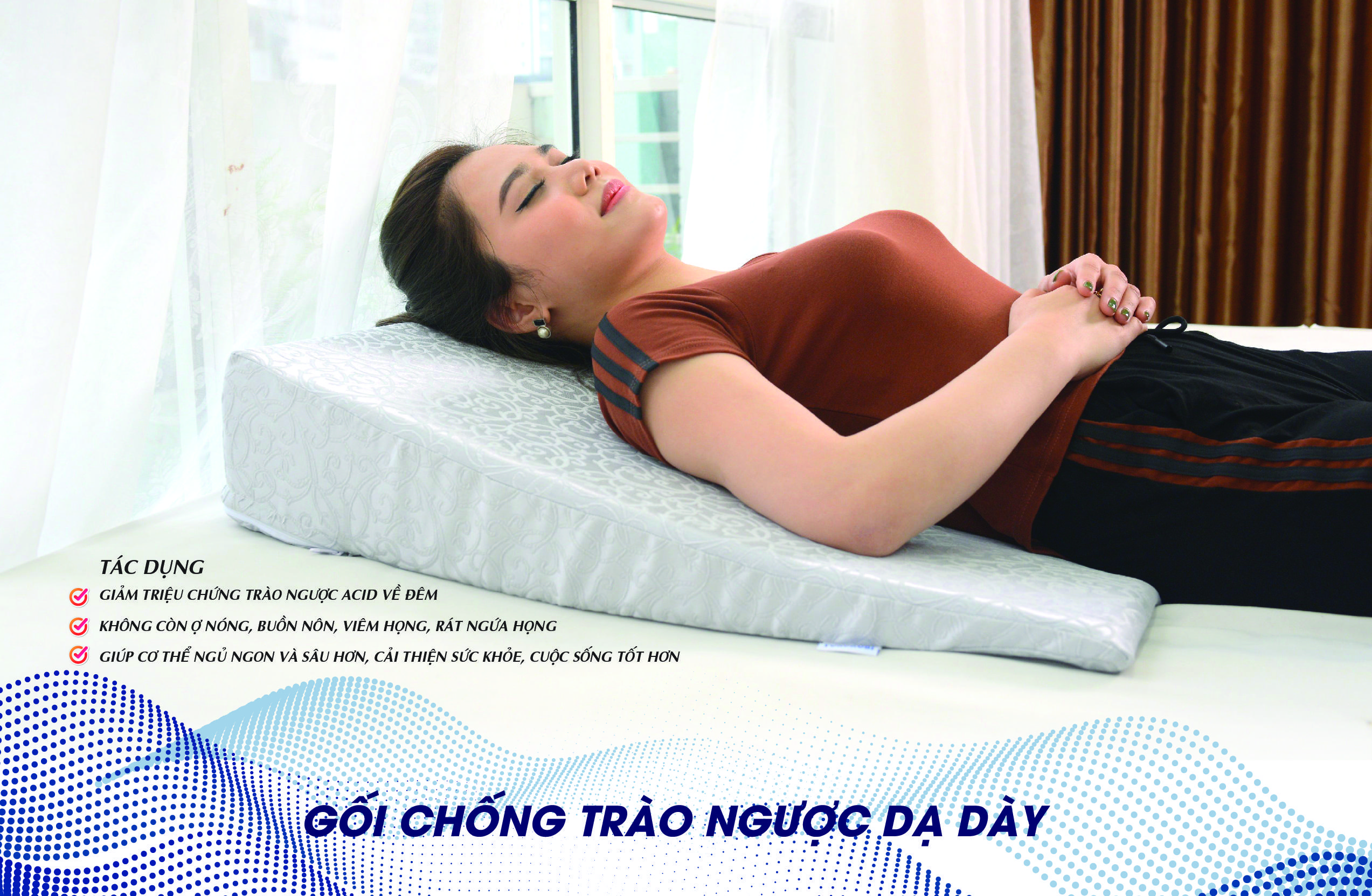 gối chống trào ngược dạ dày yorokobi giúp giảm ợ chua, trào ngược, xoang chống ngáy 14