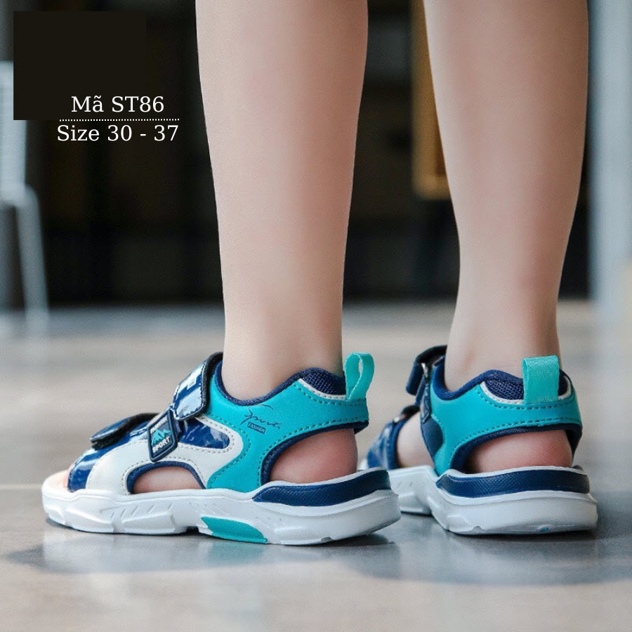 Dép sandal bé trai HOBIBEAR quai hậu kiểu dán thể thao năng động êm nhẹ phong cách thời trang trẻ em học sinh nam 5 6 7 8 9 10 11 12 tuổi đi học NHÍM SHOP ST86