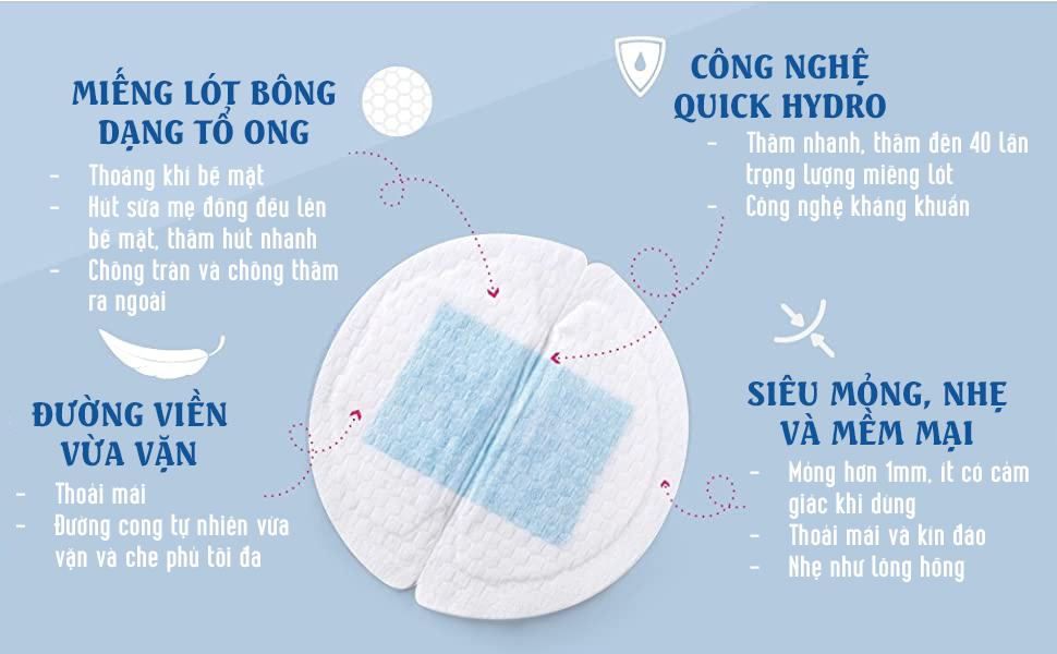 Miếng Lót Thấm Sữa Mỏng Nhất Thế Giới NatureBond Dùng 1 Lần, Siêu Nhẹ, Siêu Mỏng Vô Hình , Thấm Hút 40 Lần Trọng Lượng, Vật Liệu Polymer Nhật Bản Cao Cấp, An Toàn Cho Da Nhạy Cảm, Hộp 120 Tấm 1