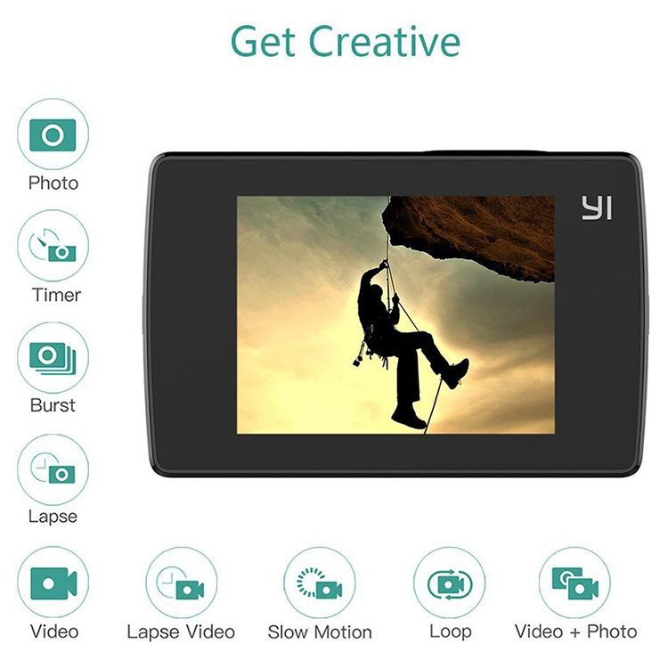 Camera Hành Động Yi Lite Action 4K Quốc Tế (Đen) - Hàng chính hãng