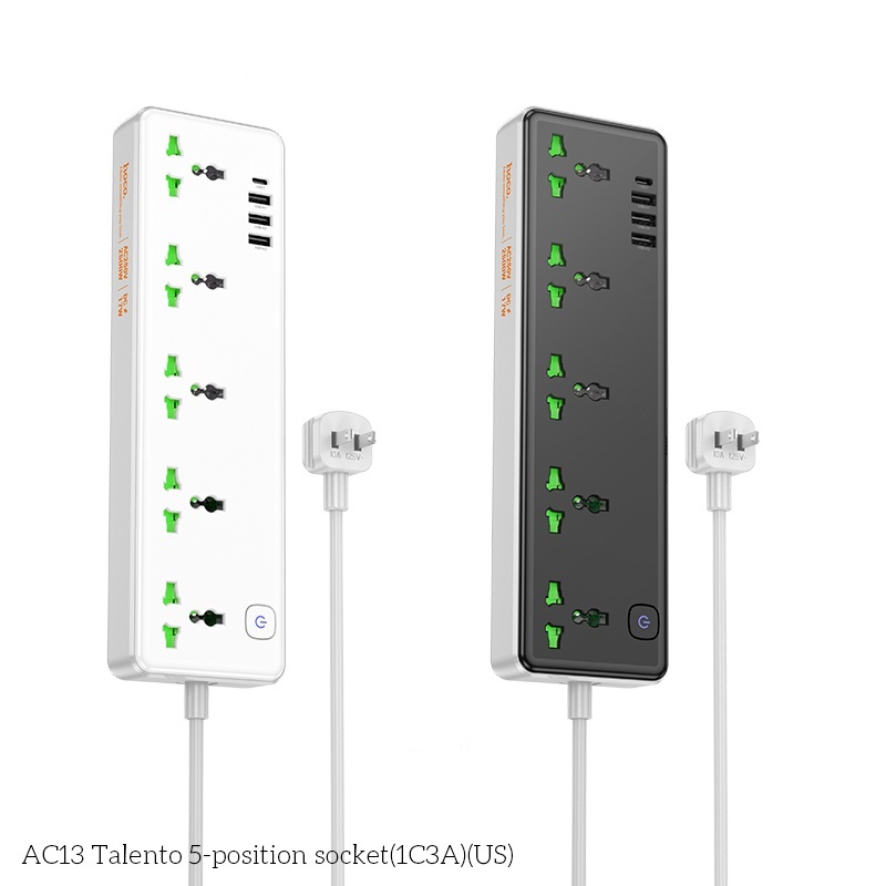 Ổ Cắm Điện USB Đa Năng cao cấp chống giật, sạc nhanh 17W chống cháy nổ, dây dài 1.5m AC13 - hàng nhập khẩu