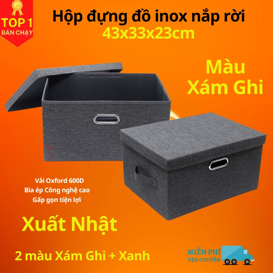 Hộp vải đựng đồ đa năng có nắp TD3a và TD3b – Túi vải Thụy Điển có nắp rời 34L sang trọng vải Oxford chính hãng