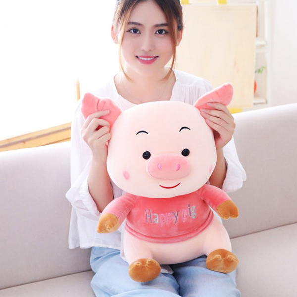 Gấu Bông Heo Happy Pig (35 Cm) Gb55 (Màu Hồng)