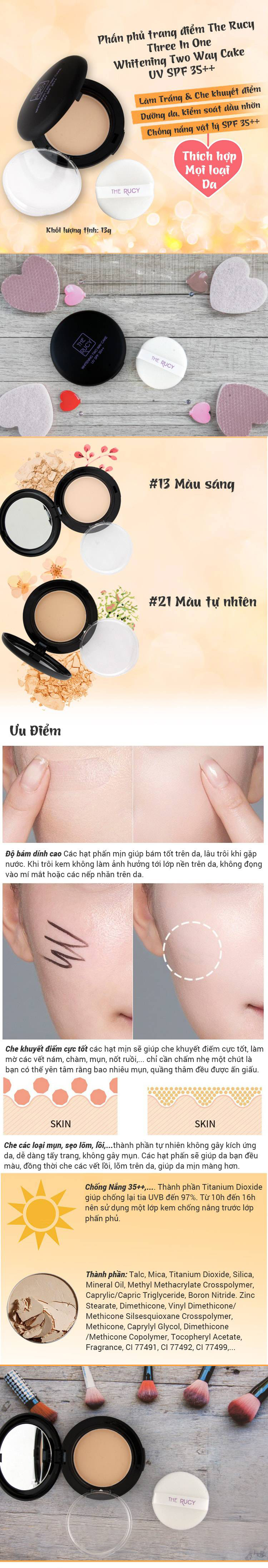 Bộ Trang Điểm The Rucy (Phấn phủ #21 & Son Symplisity Silver #5)