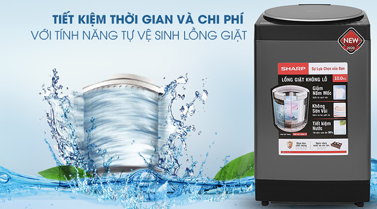 Máy giặt Sharp 10 kg ES-W100PV-H - Chỉ giao HCM